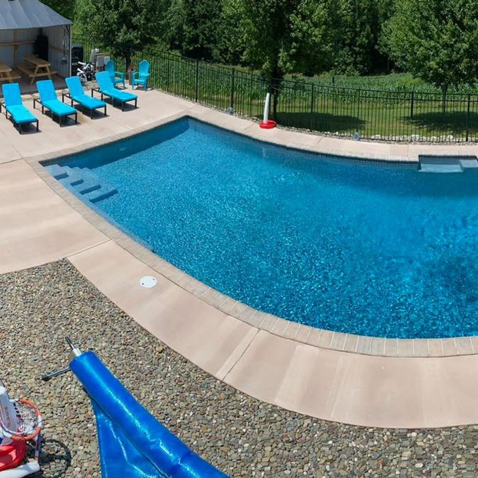 J's property maintenance pool concrete patio palmyra