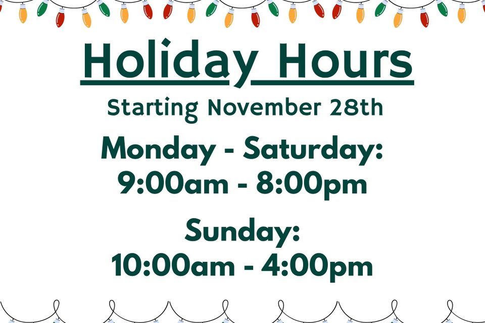 Holiday hours
