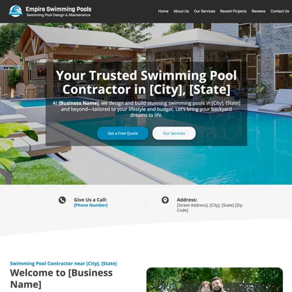 Swimming pool contractor website design theme original (1)