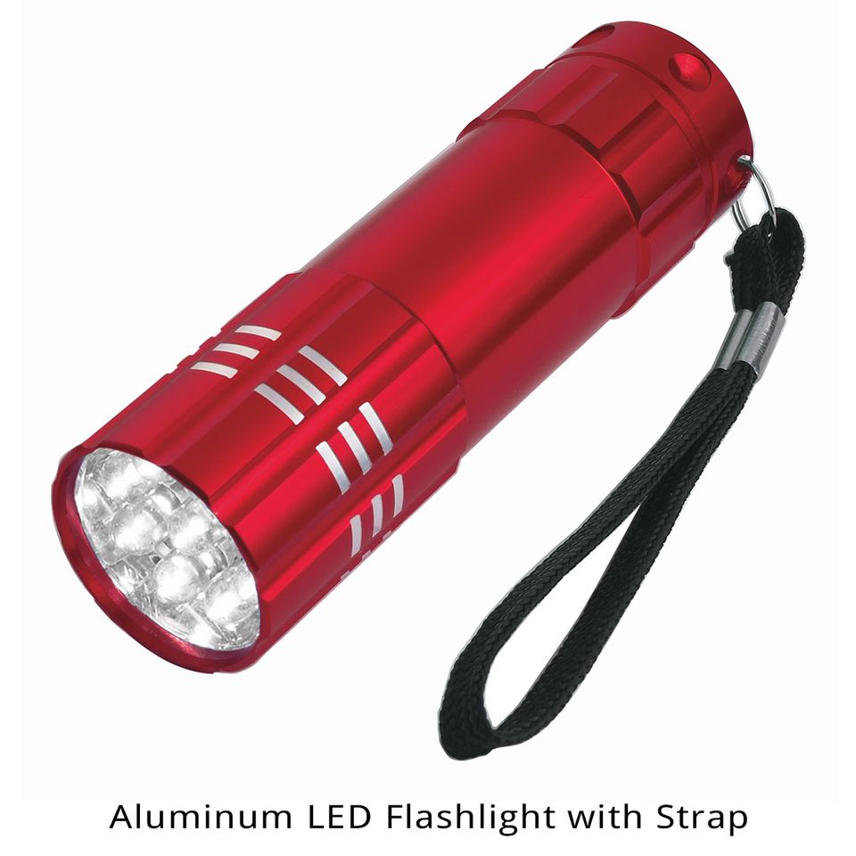 Aluminum led flashlight with strap