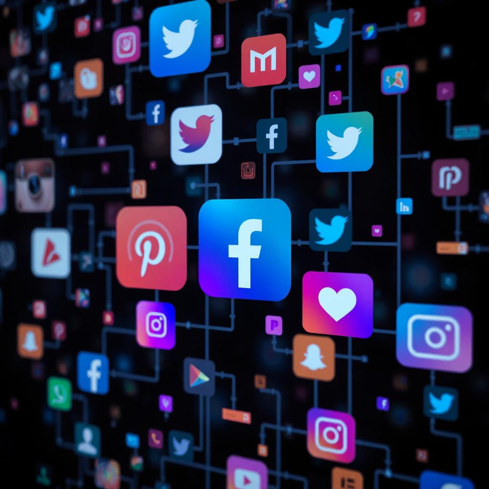 Collage social media icons