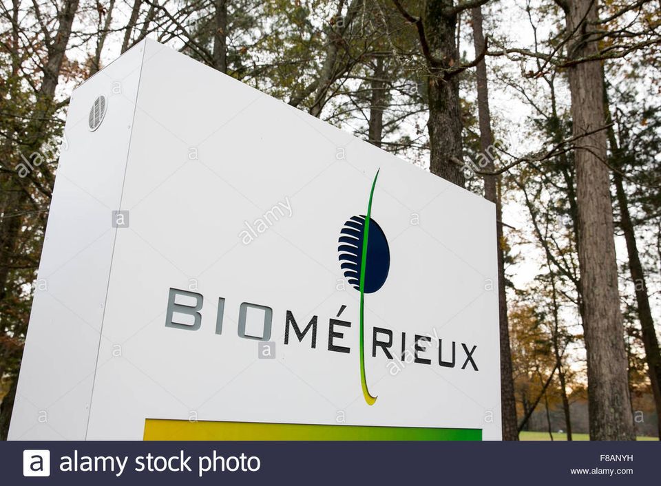 A logo sign outside of a facility occupied by biomrieux in durham f8anyh