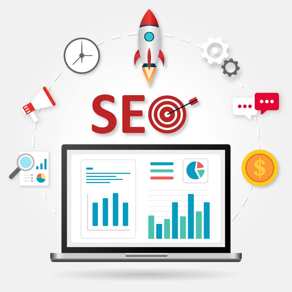 SEO Graphic highlighting search engine optimization
