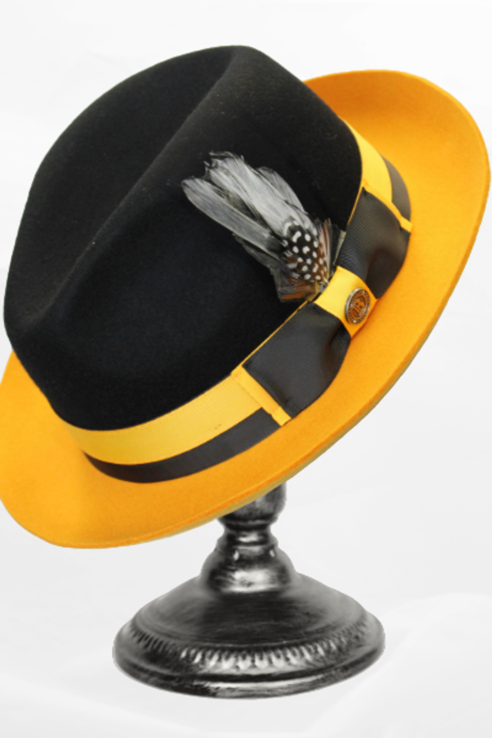 Black and yellow hat