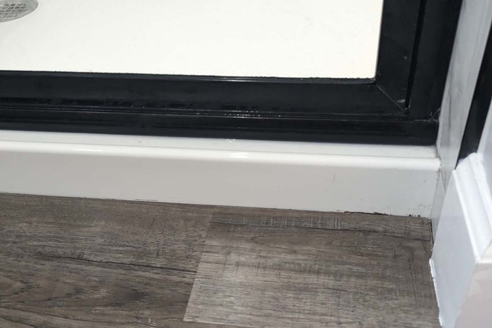 Shower door bottom after
