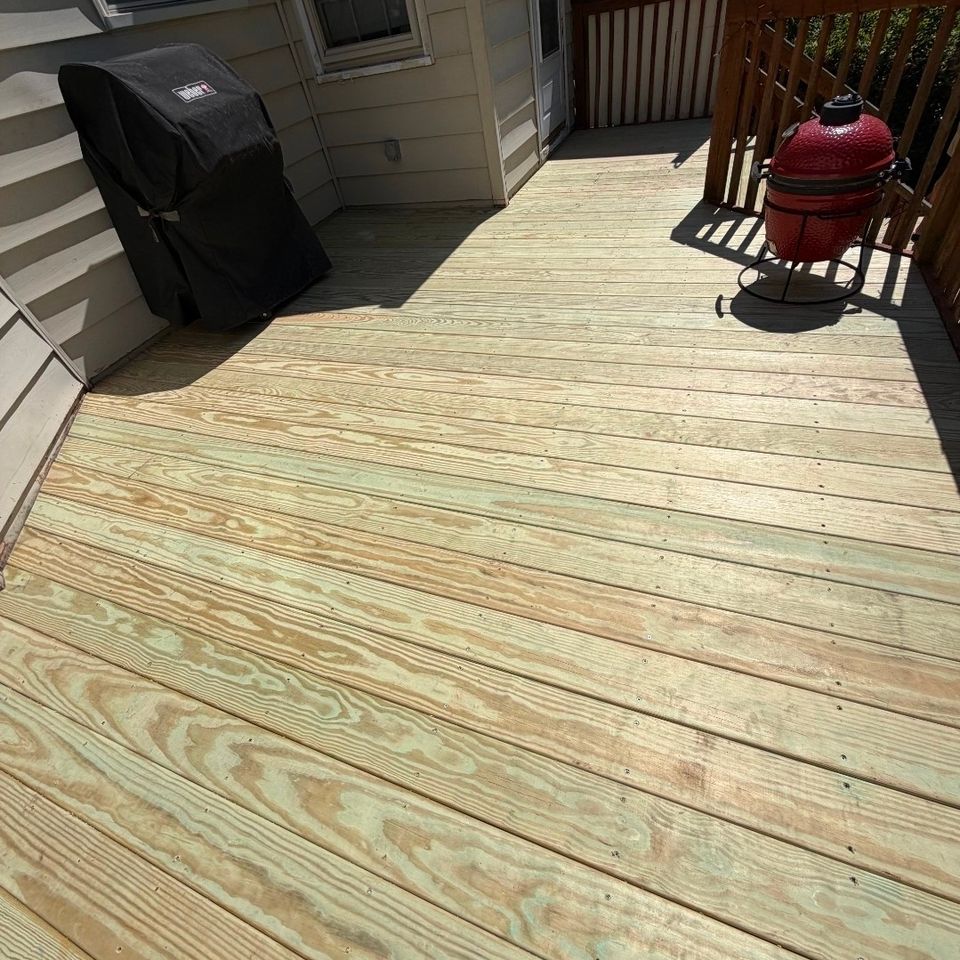 A completed wood deck, Virginia Beach VA