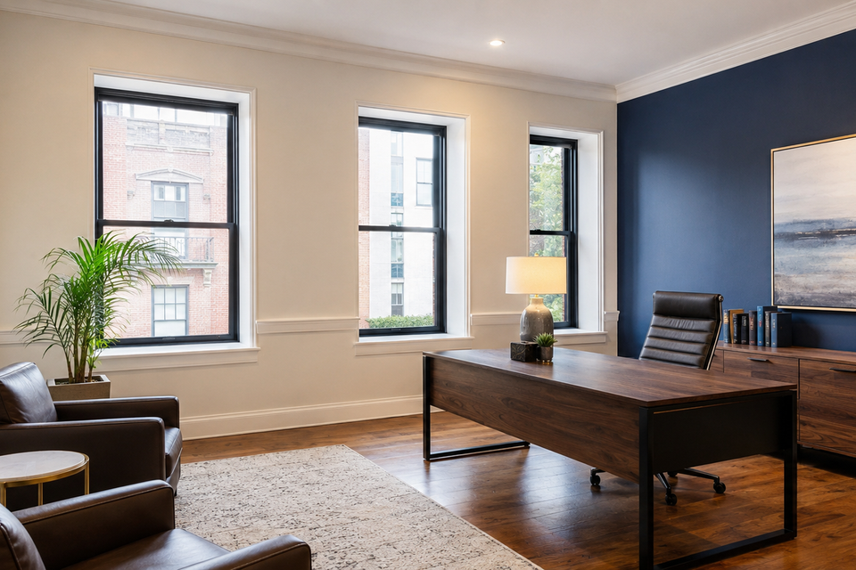 Professional interior painting for a luxury home living room in West Chester, PA by Simply Professional Painting.