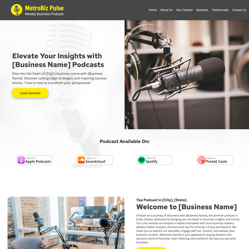 Podcast website design theme