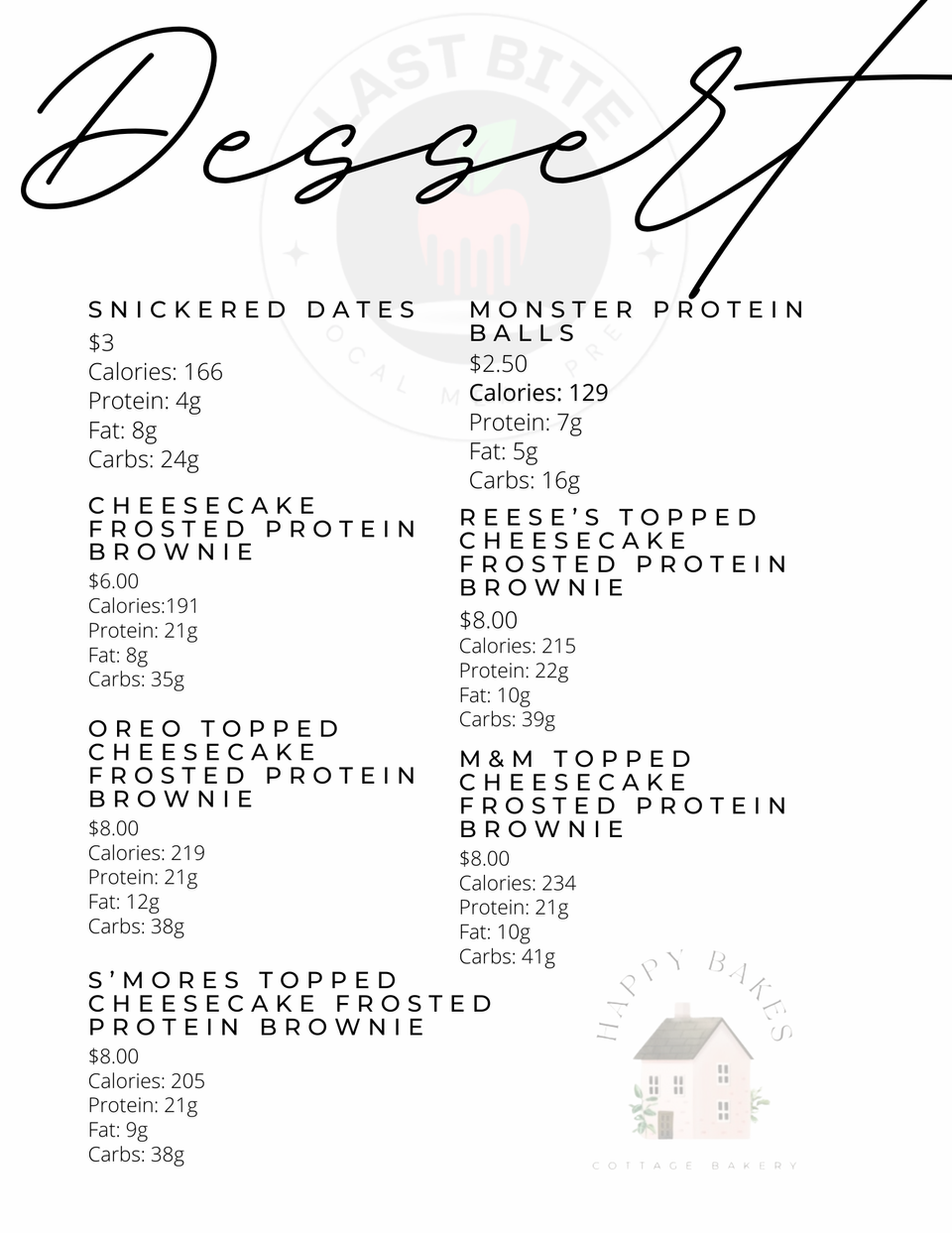 Dessertmenu