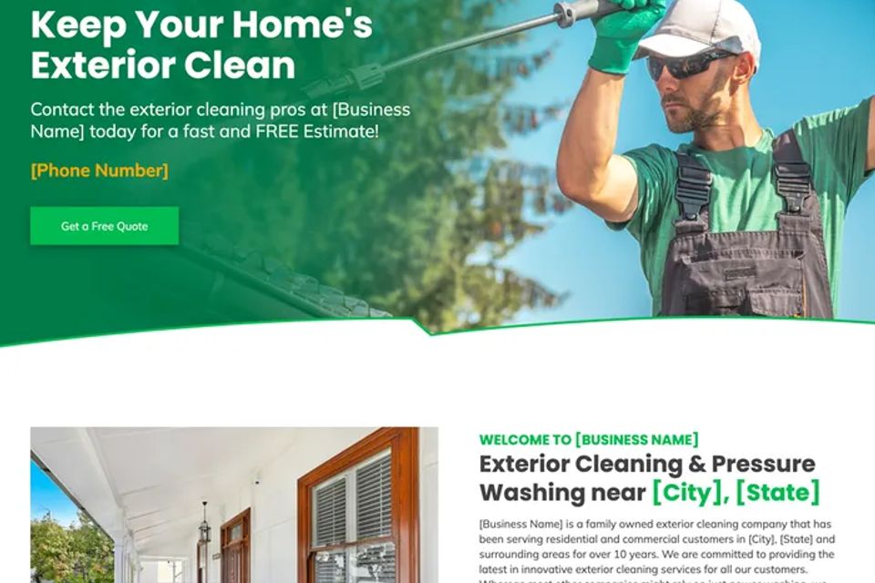 Exterior cleaning pressure washing website design original
