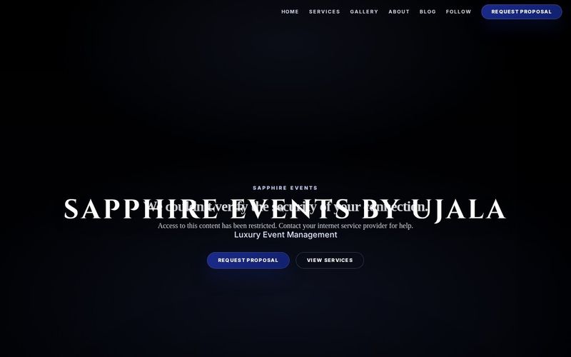 Sapphire Events by Ujala website