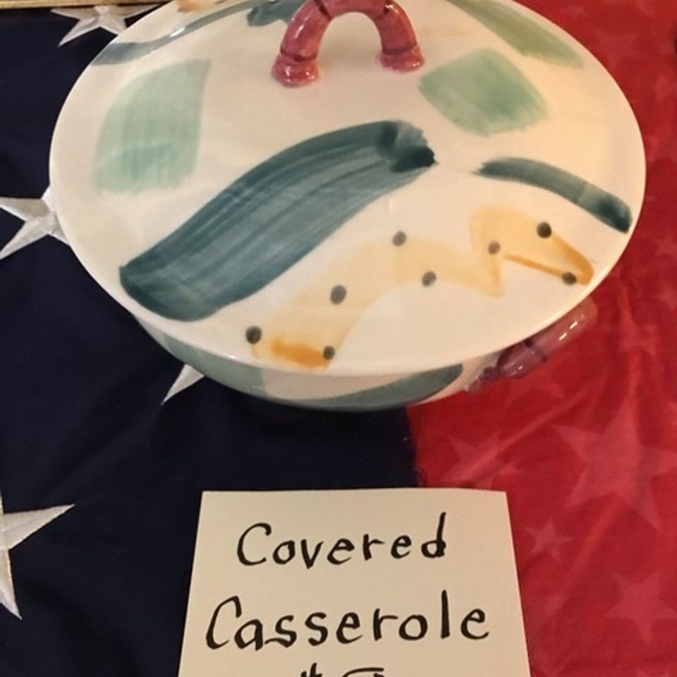 One of a kind covered casserole dish