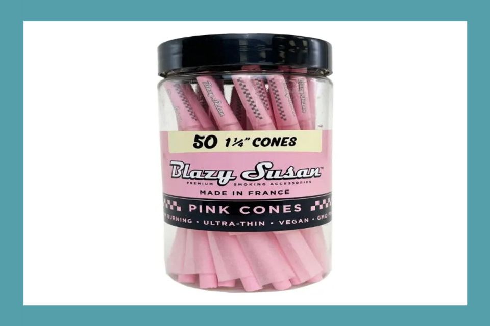 Blazy Susan Cone Jar Pink 1 1/4 inch 50 ct