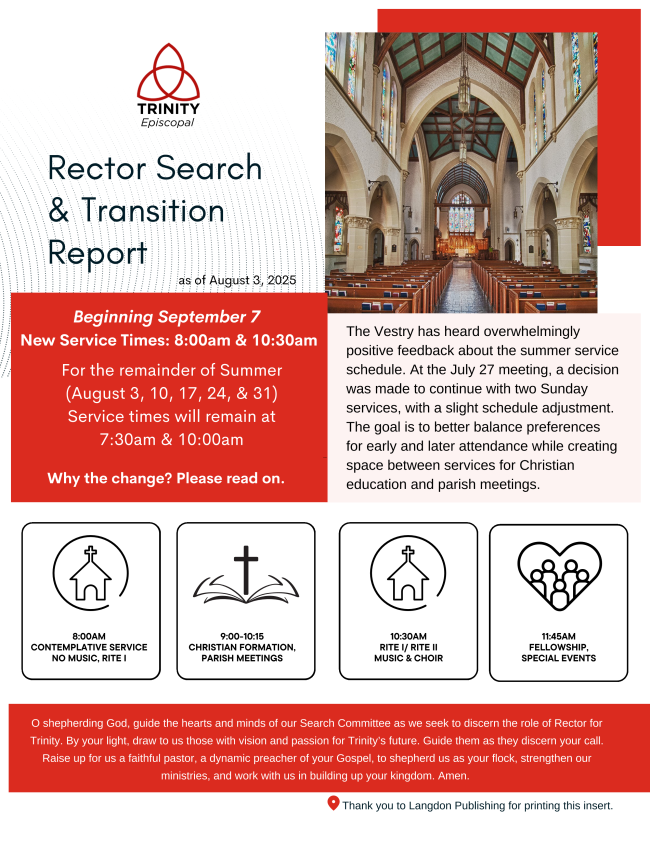 Rector transition update aug 3