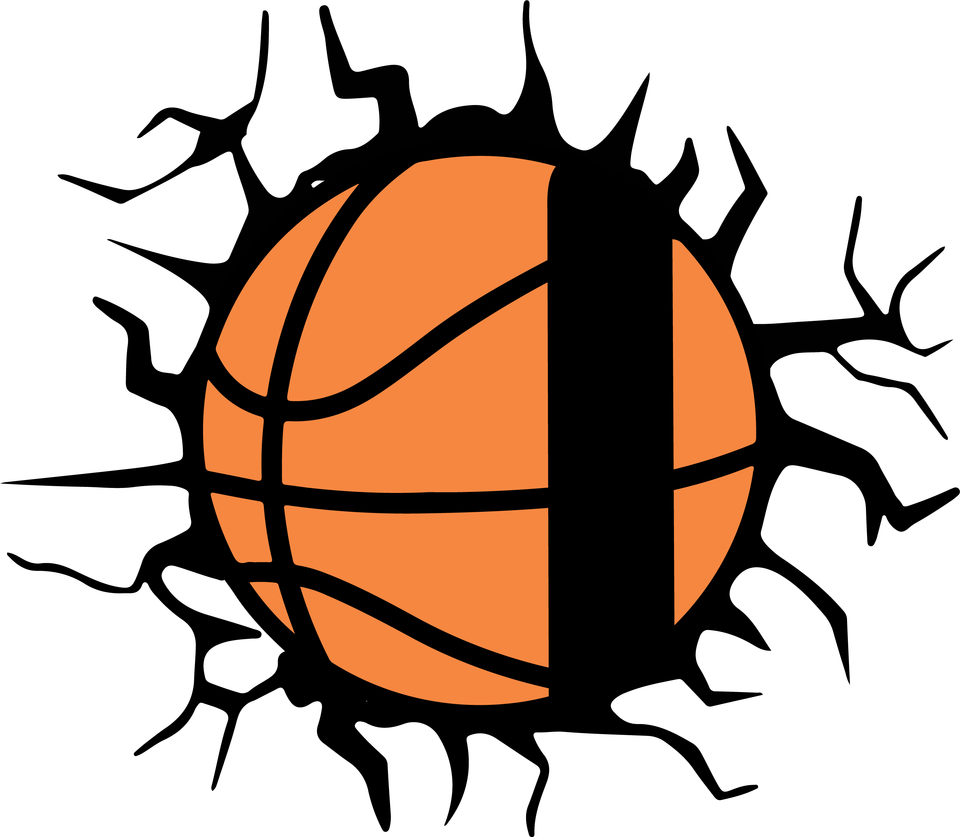 Sports   basketball monogram name cracked 2