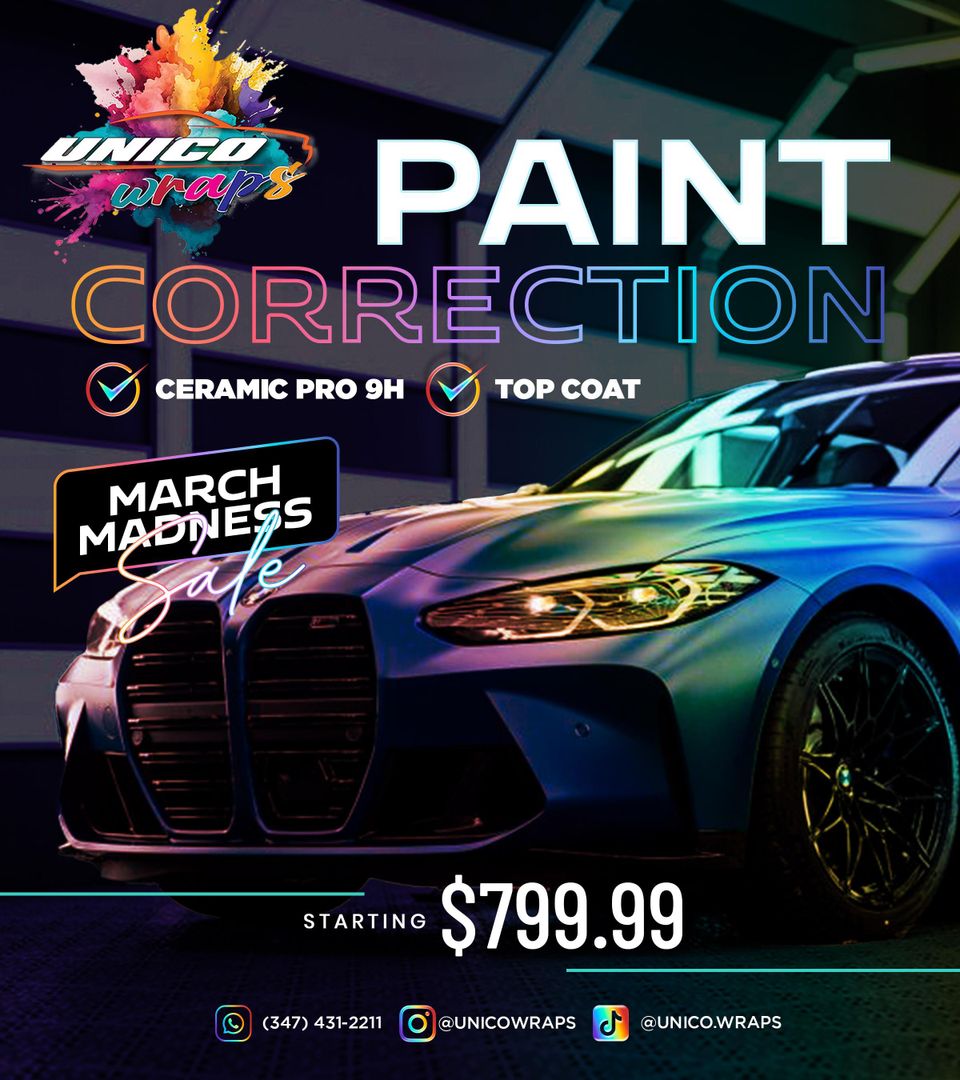 Professional paint correction service price for any vehicle