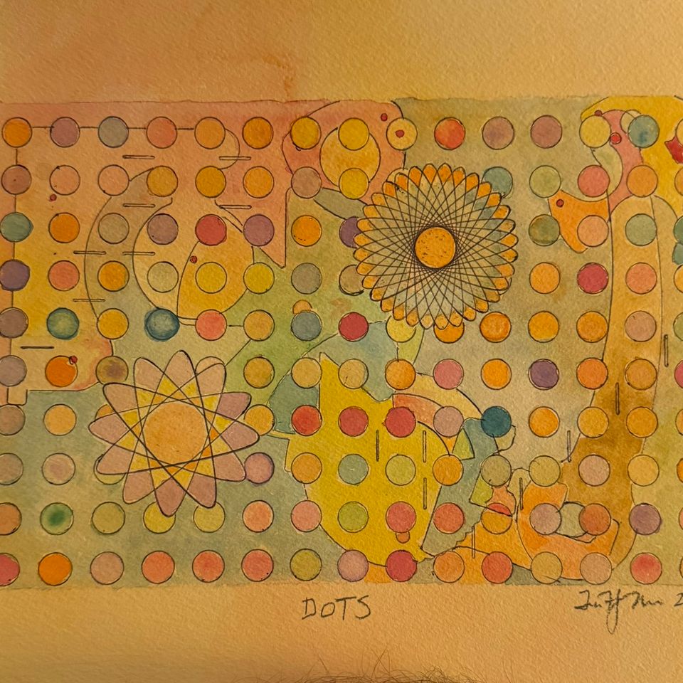 “dots” 9x12 watercolor 2025 tim flynn