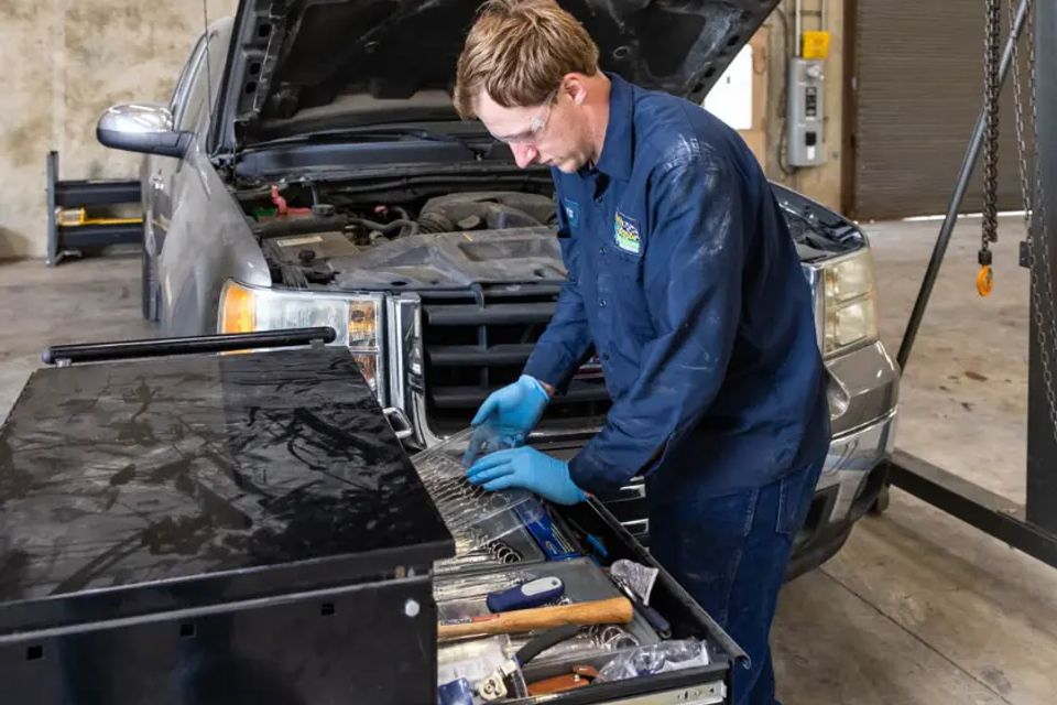 Chris working truck image