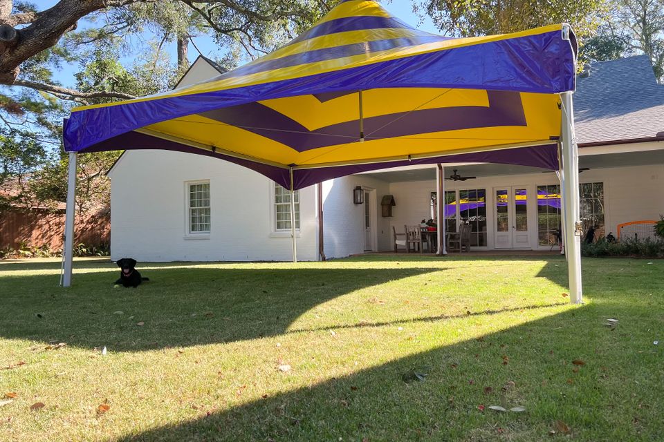 20’x20’ quick peak tent   purple and gold 3