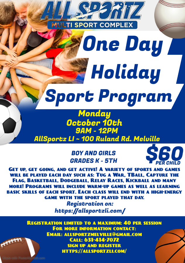 One Day Holiday Sport Program One Day Holiday Sport Program - AllSportz