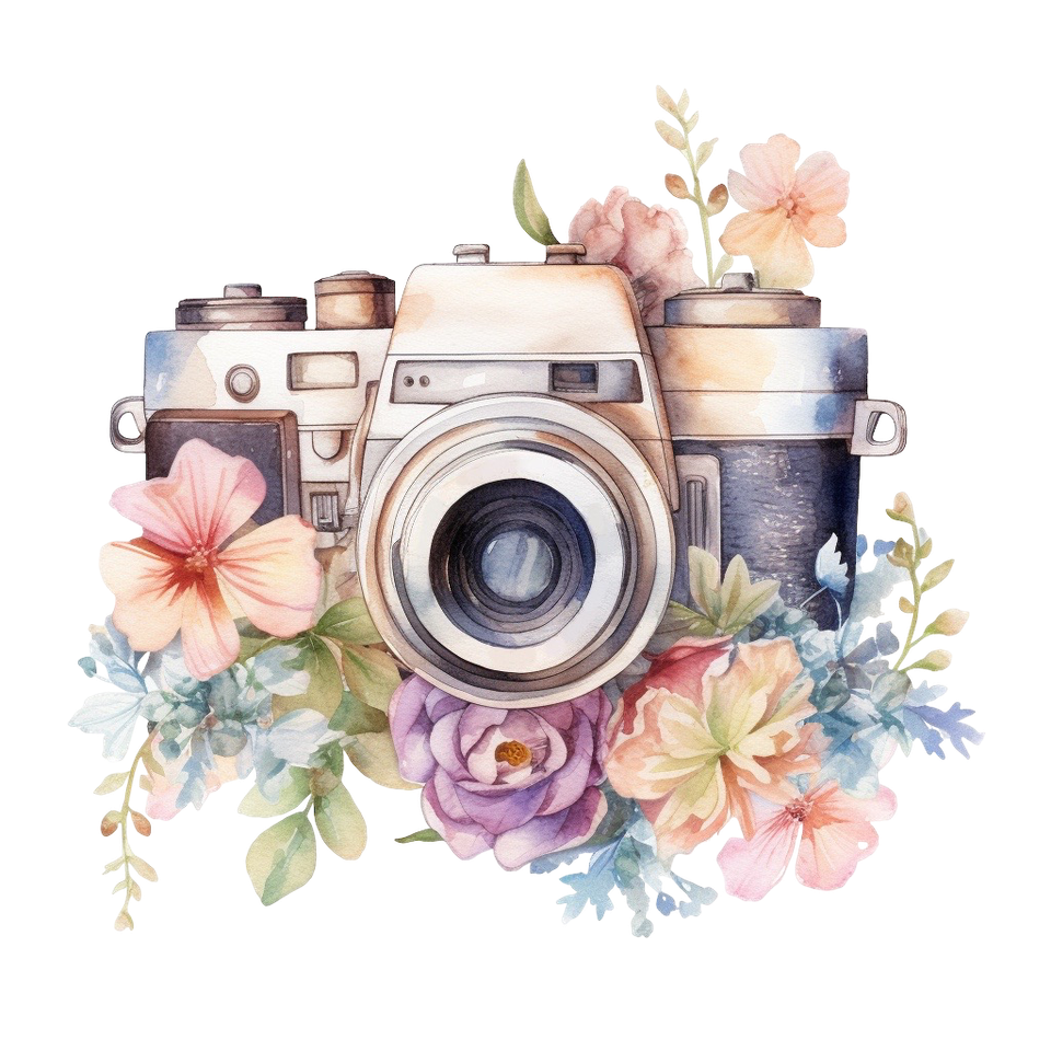 Profession   photographer floral vintage camera pink