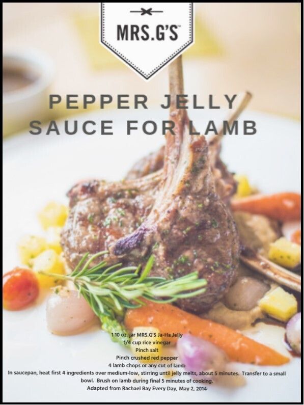 Pepper jelly sauce for lamb