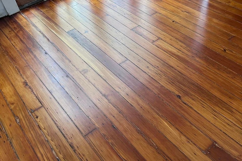 Restored natural hardwood flooring