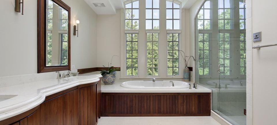 Master bath large glass shower door wood cabinetry20151206 15437 p8tnzi
