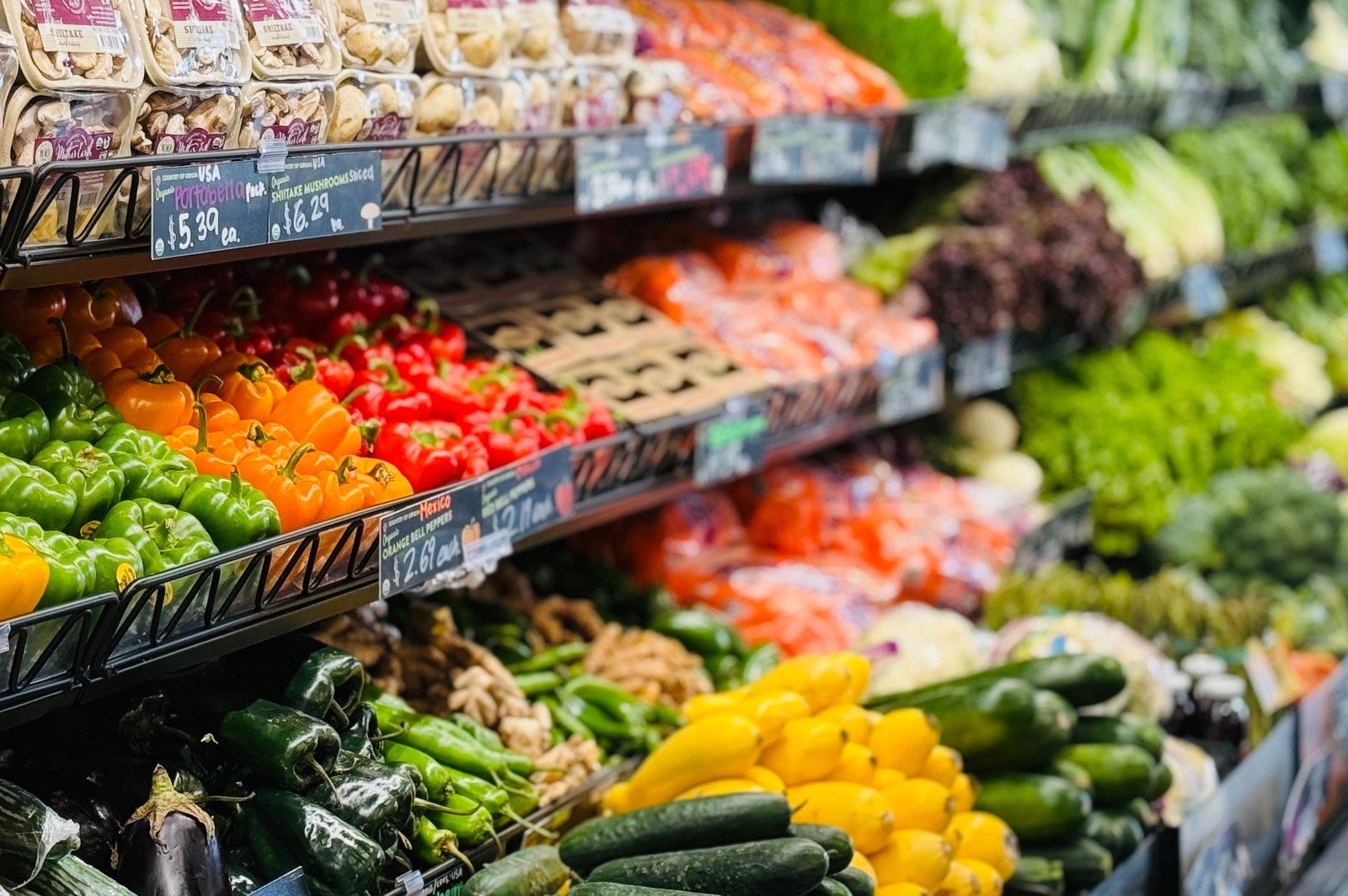 Fresh produce aisle at a local supermarket