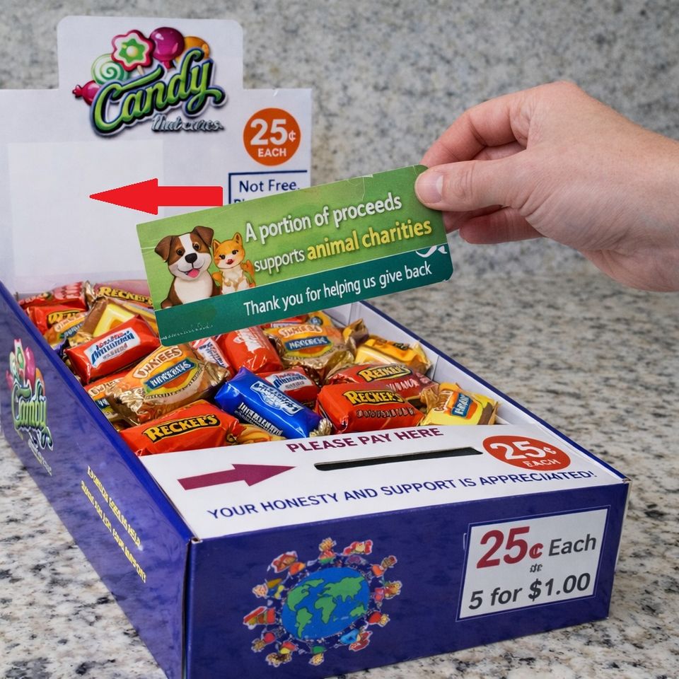 Adding sticker to box