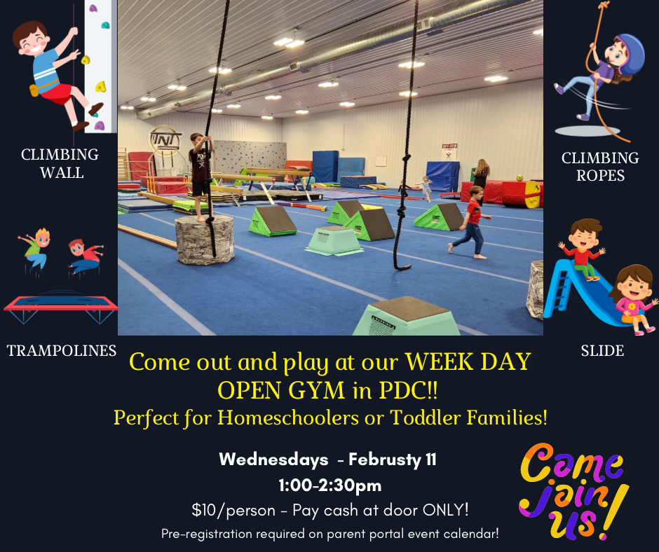 Come out and play at open gym this weekend in prairie du chien or waukon!