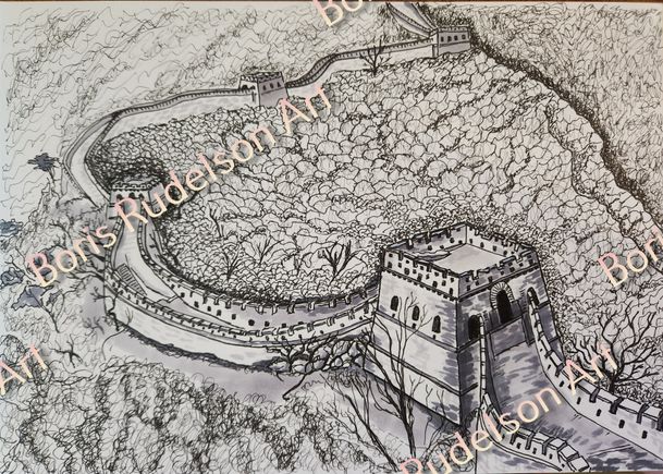 Black Marker. Great Wall of China