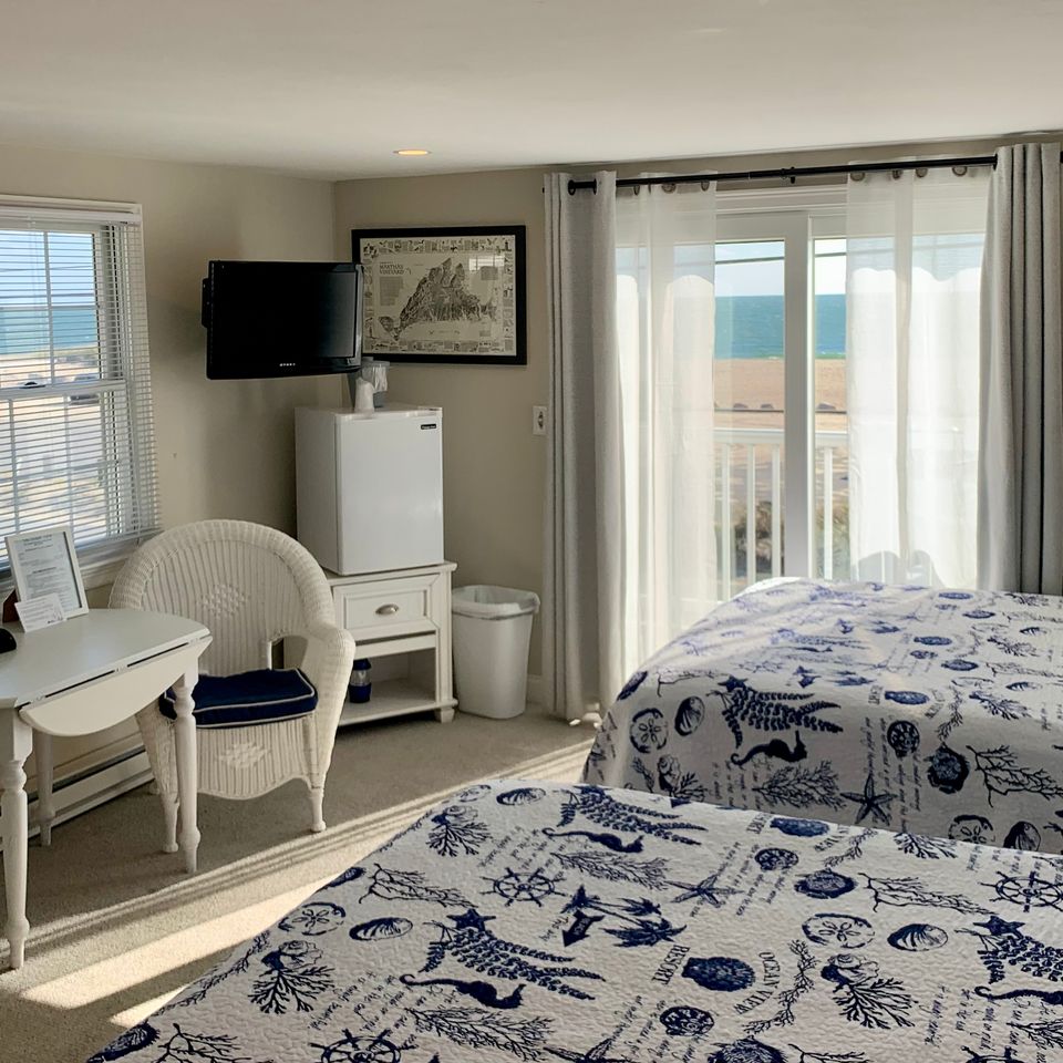 Martha’s Vineyard room with two queen beds and balcony overlooking the ocean