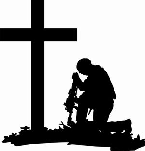 Fallen soldier battle cross silhouette 10 original