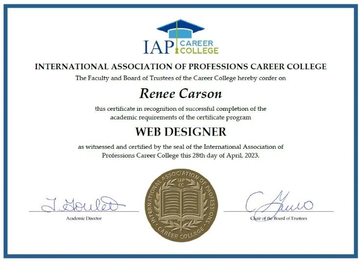 Web designer cert