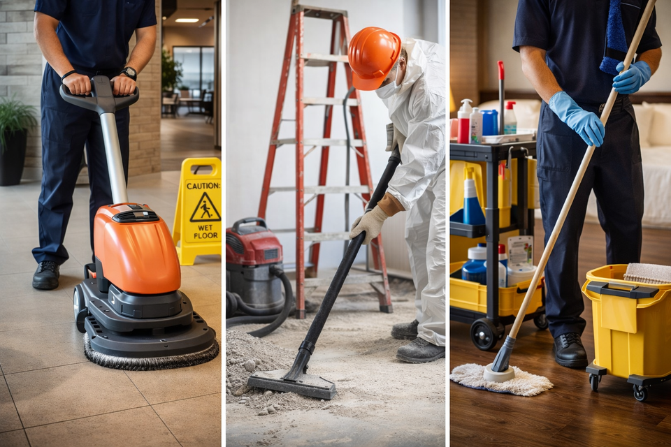 Specialized cleaning services in Indianapolis including post-construction cleanup, janitorial services, and deep cleaning for businesses and homes.