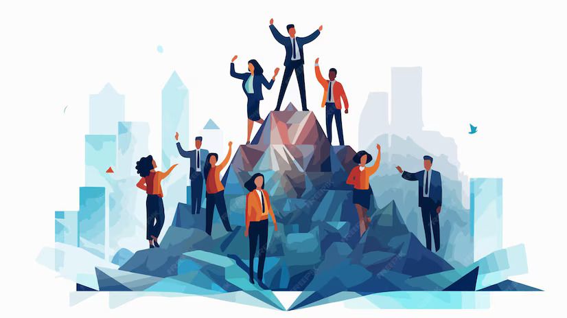 Modern business teamwork leadership graphic design vector illustration 1120563 23705