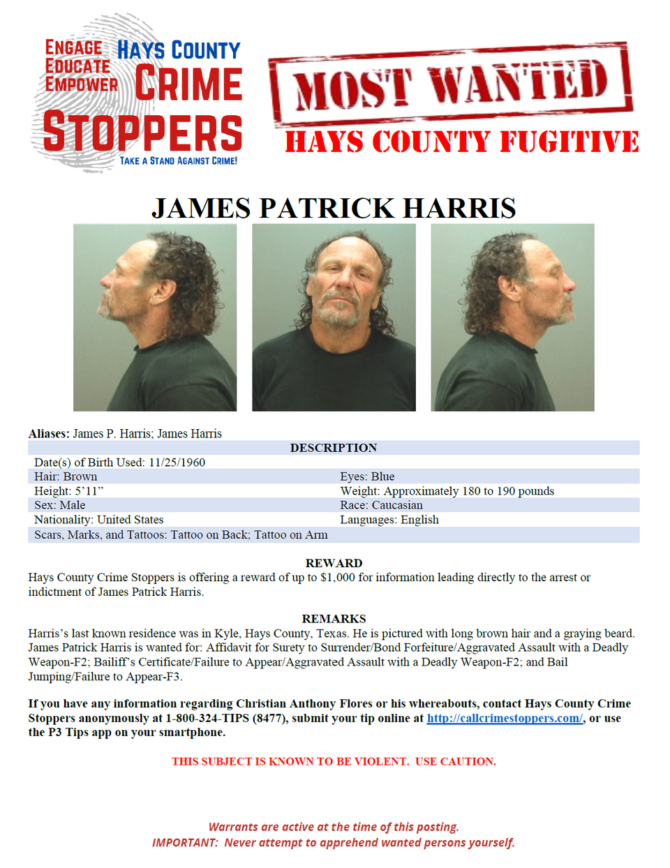 Harris most wanted poster