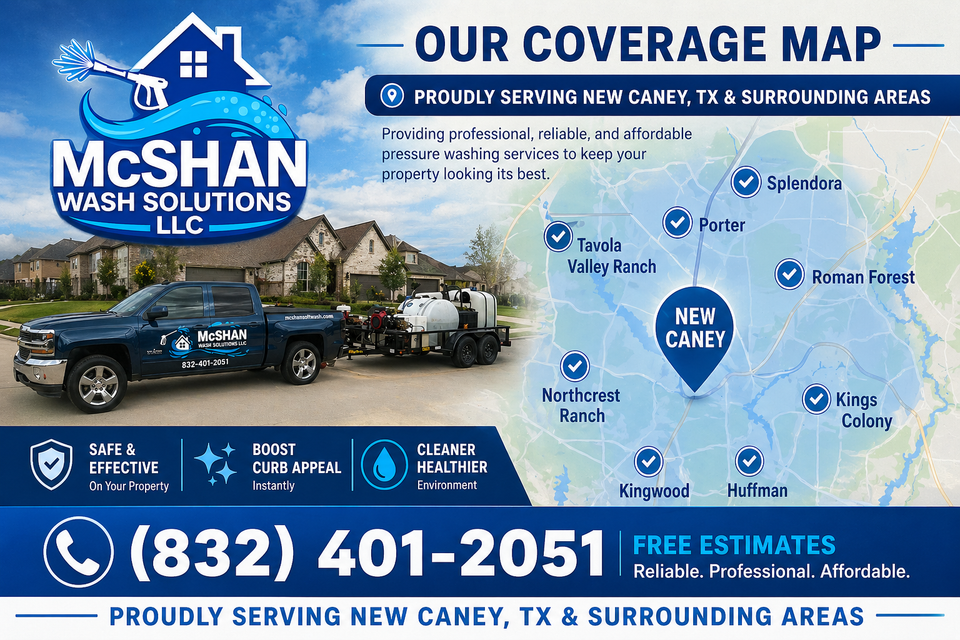 New caney pressure washing coverage map