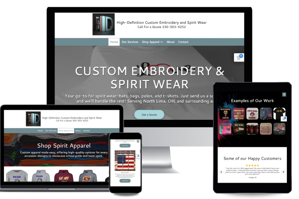 High definition custom embroidery and spirit wear