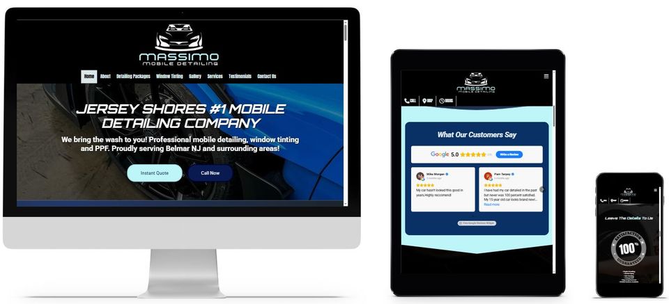 SEO optimized website for ceramic coating and auto detailing services
