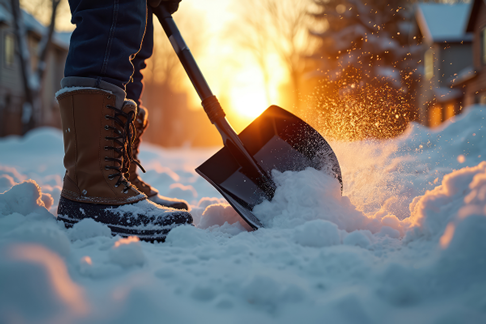 Snow plowing   shoveling