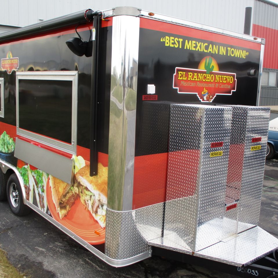 Mexican food black red trailer