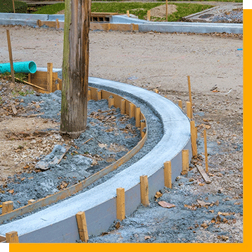 Road curb with yellow
