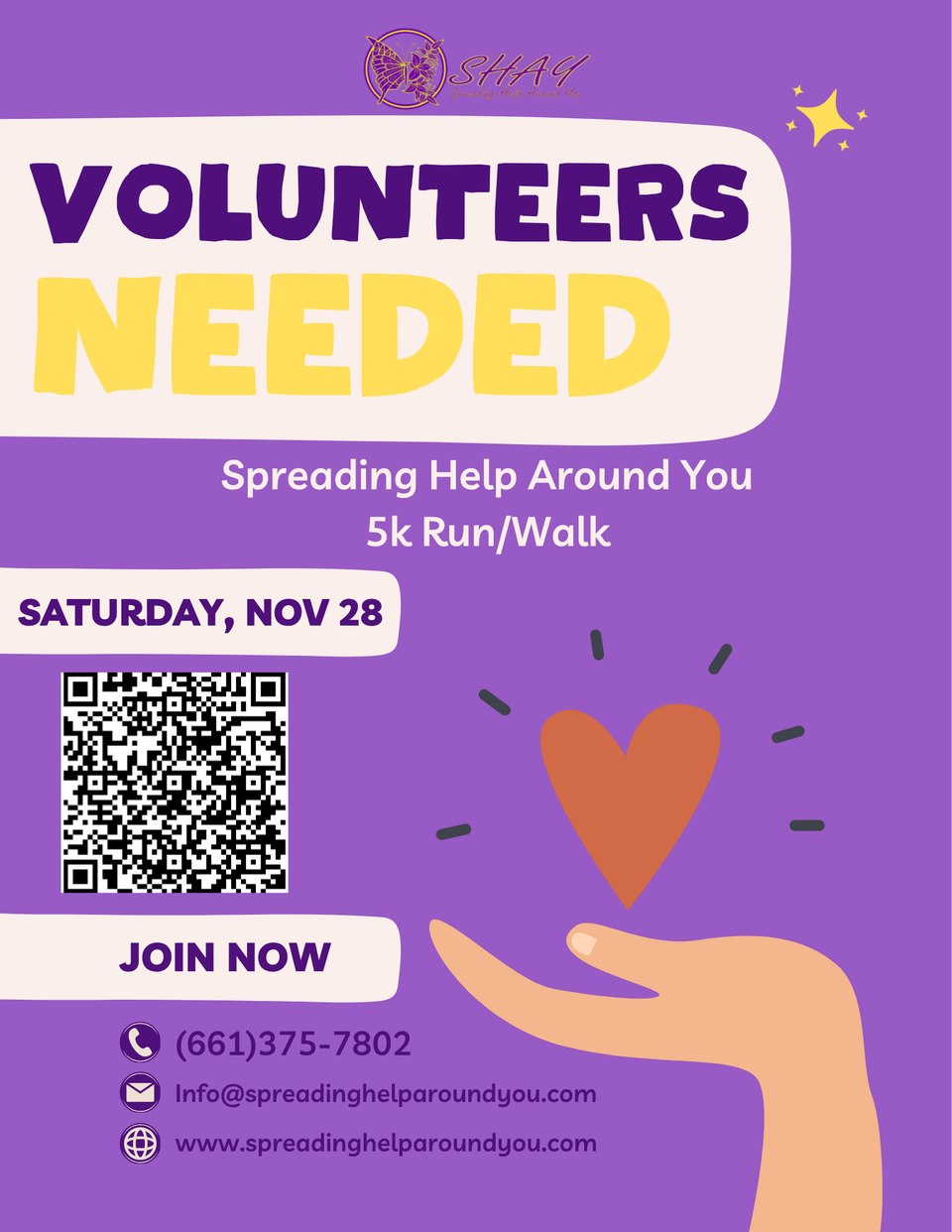 Shay 5k volunteer flyer