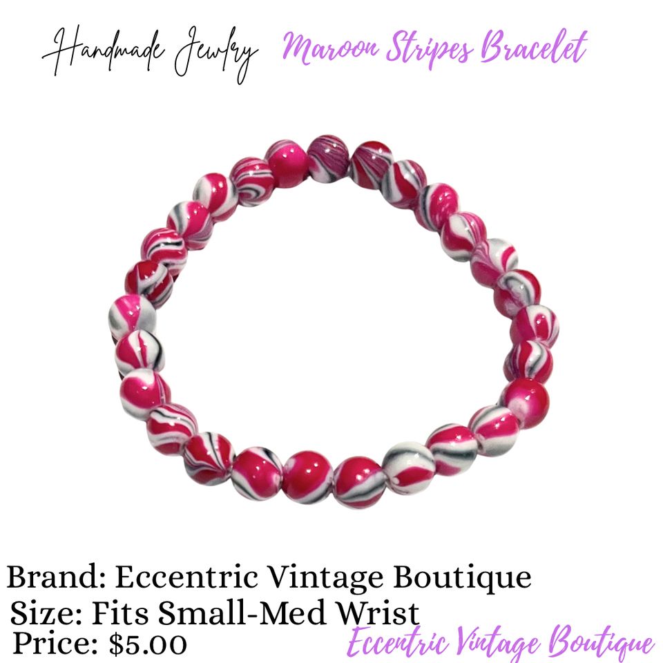 Maroon stripes bracelet