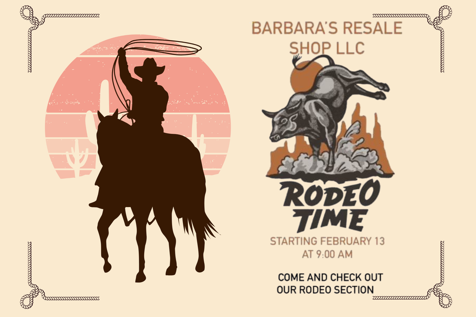 Cream and beige ilustrative western vintage rodeo show flyer