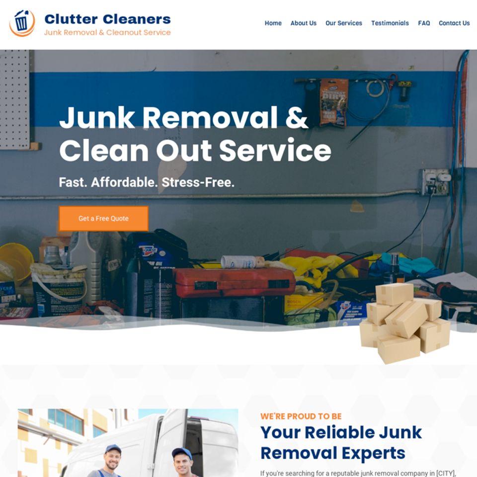 Junk removal website design theme