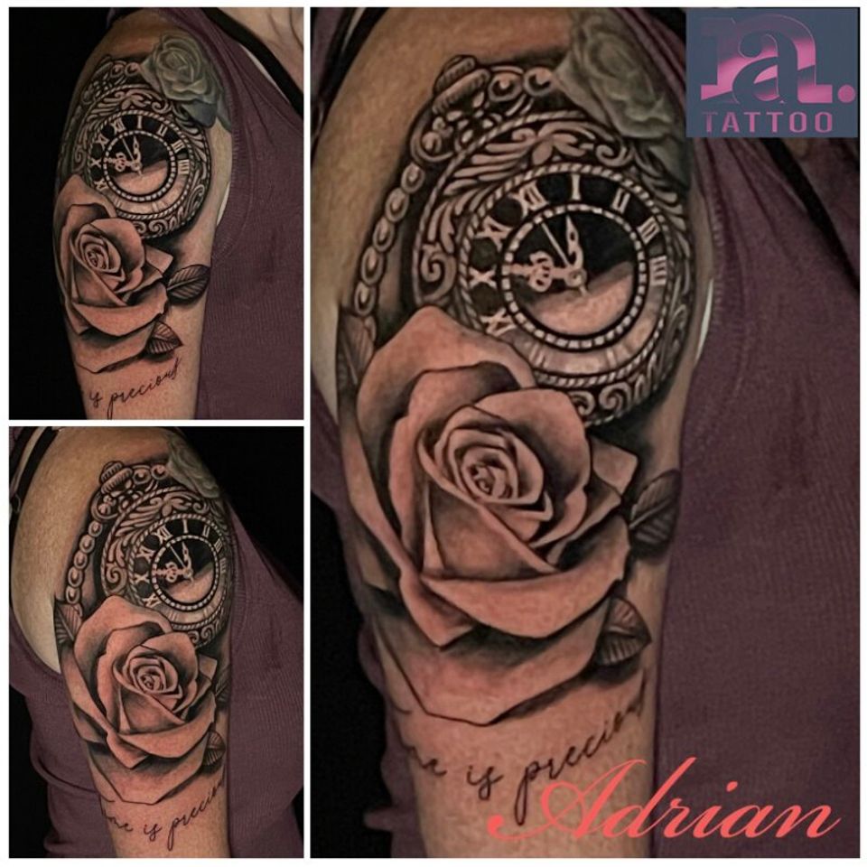 Adrian decorative clock rose