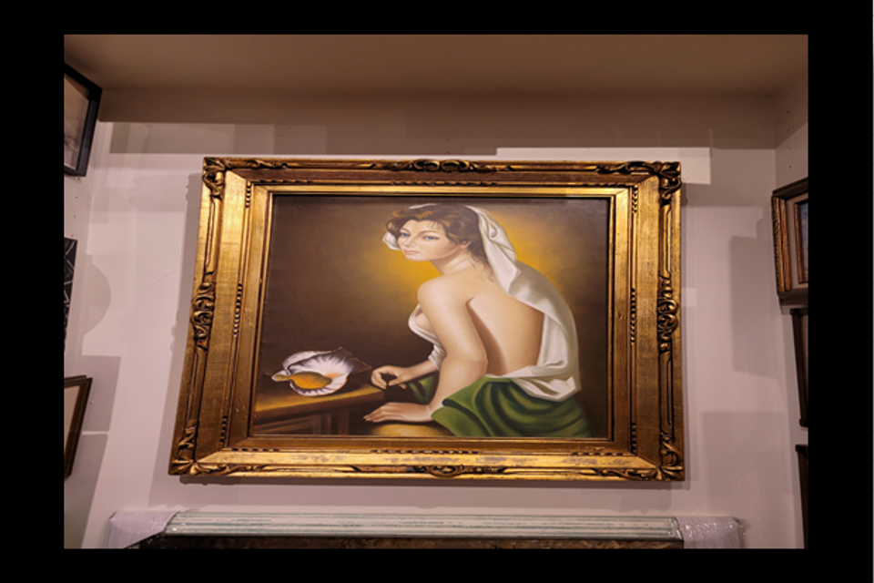 Beautiful lady at table